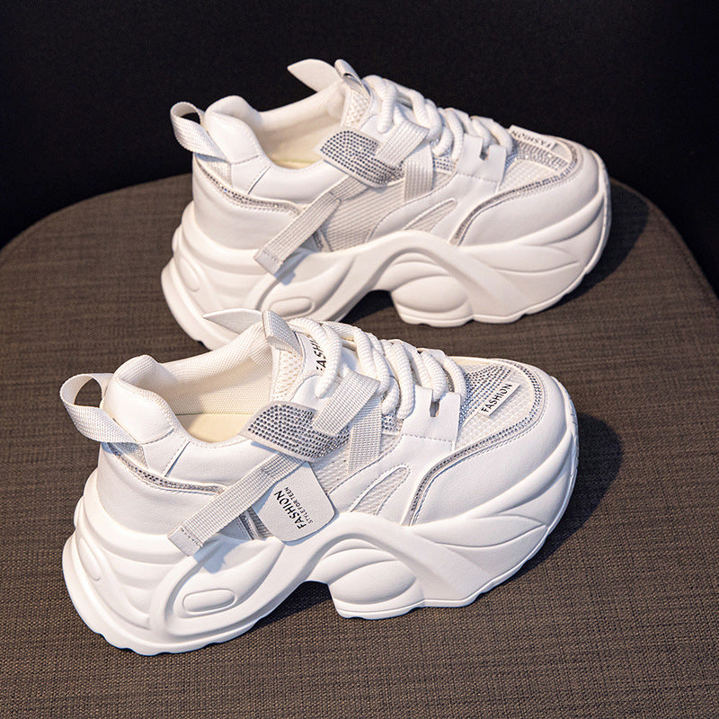 Women's Dad Autumn Genuine Breathable Platform Height Increasing Sneakers