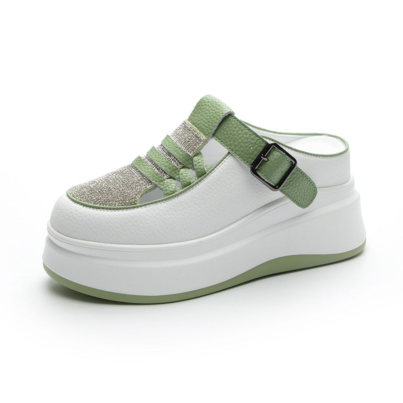 Women's Cap Rhinestone Half Summer Wear Fashionable Sandals