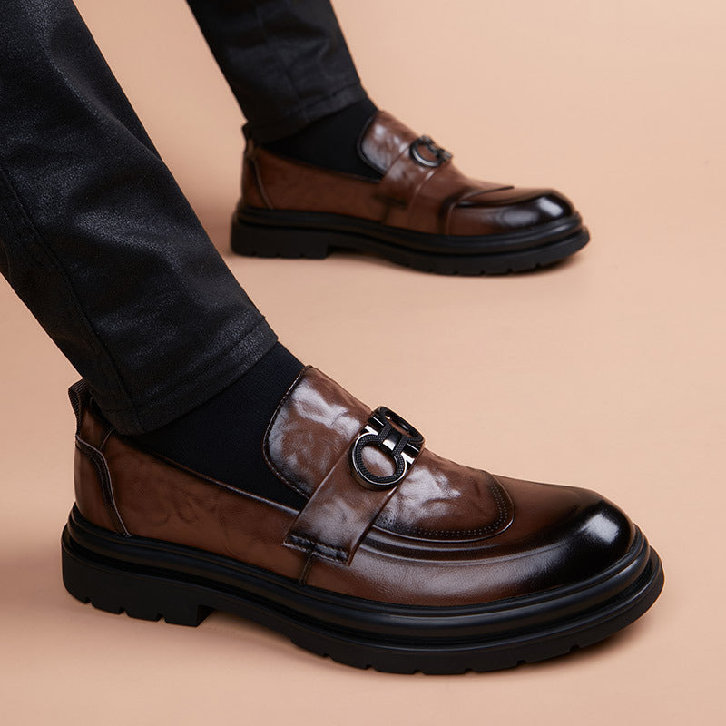 Men's Slip On Male Youth Trendy British Leather Shoes