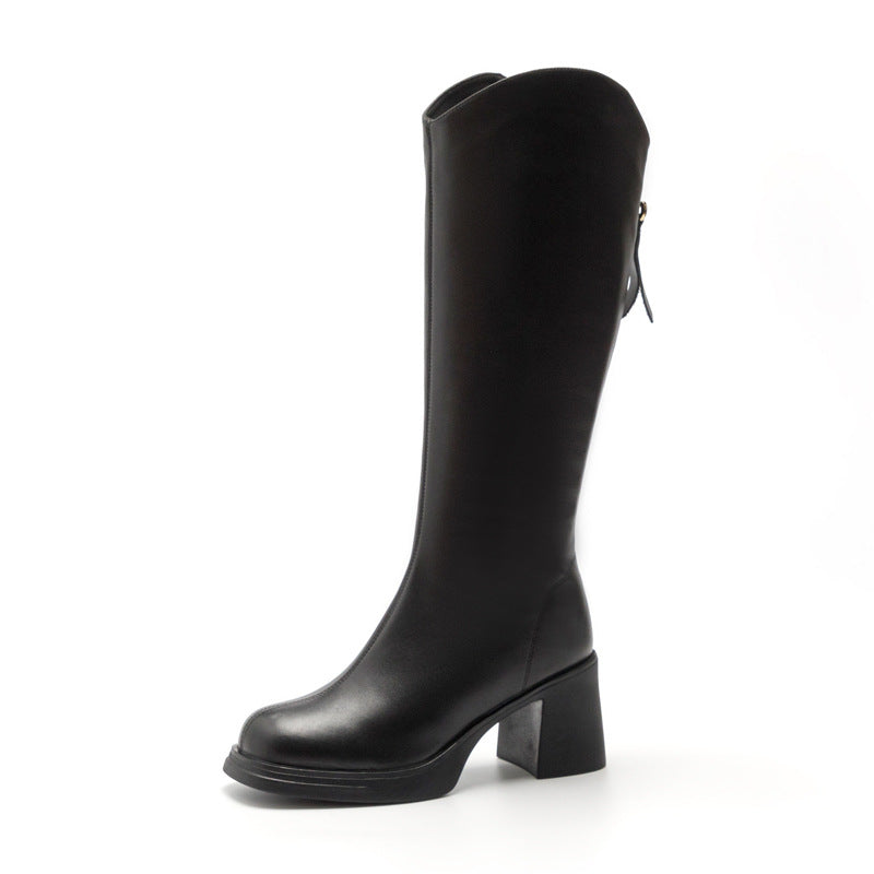 High Long Winter Fashion Thick Bottom Heels