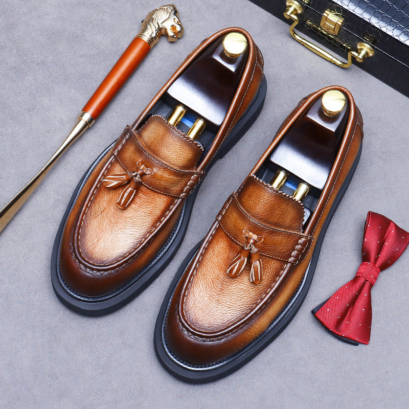 Men's Promotion Head Business Soft Platform British Leather Shoes
