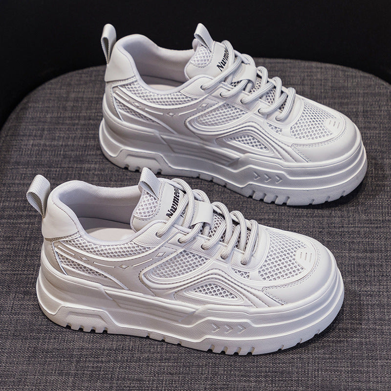 Women's Platform White Summer Breathable Mesh Dad Casual Shoes