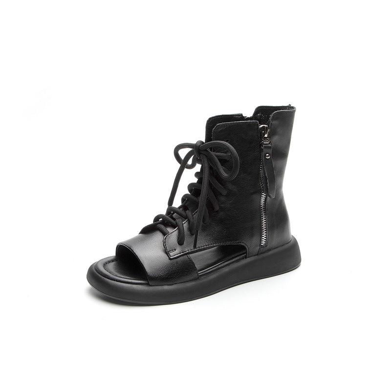 Women's Genuine Platform Summer Mid Roman Sandals