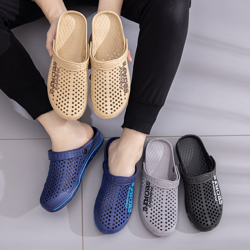 Travel Hole Plastic Two-way Half Beach Sandals