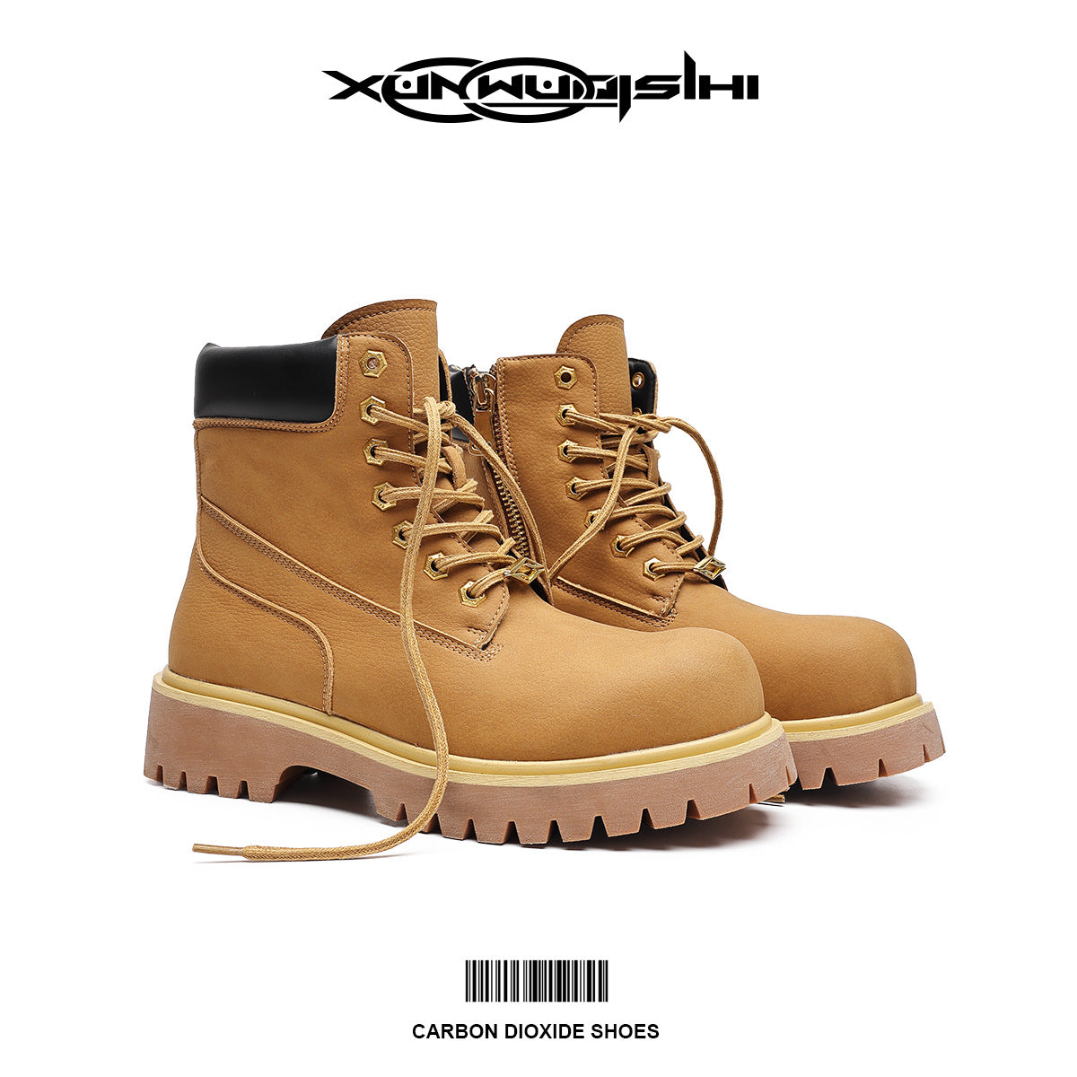 Men's Style Retro Platform Height Increasing Worker Boots
