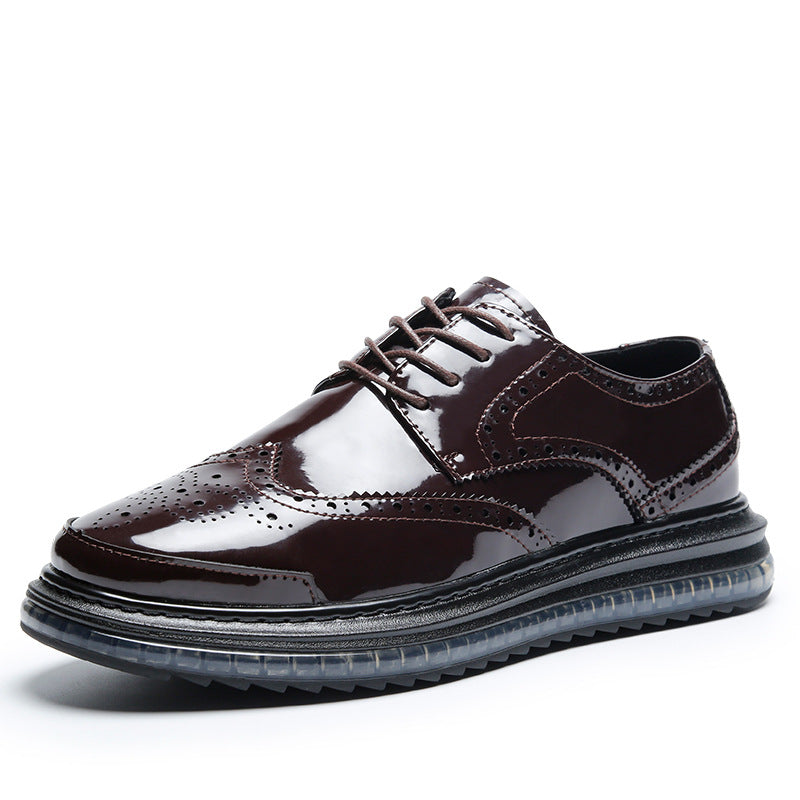 Men's Classic Glamorous Carved Patent British Casual Shoes