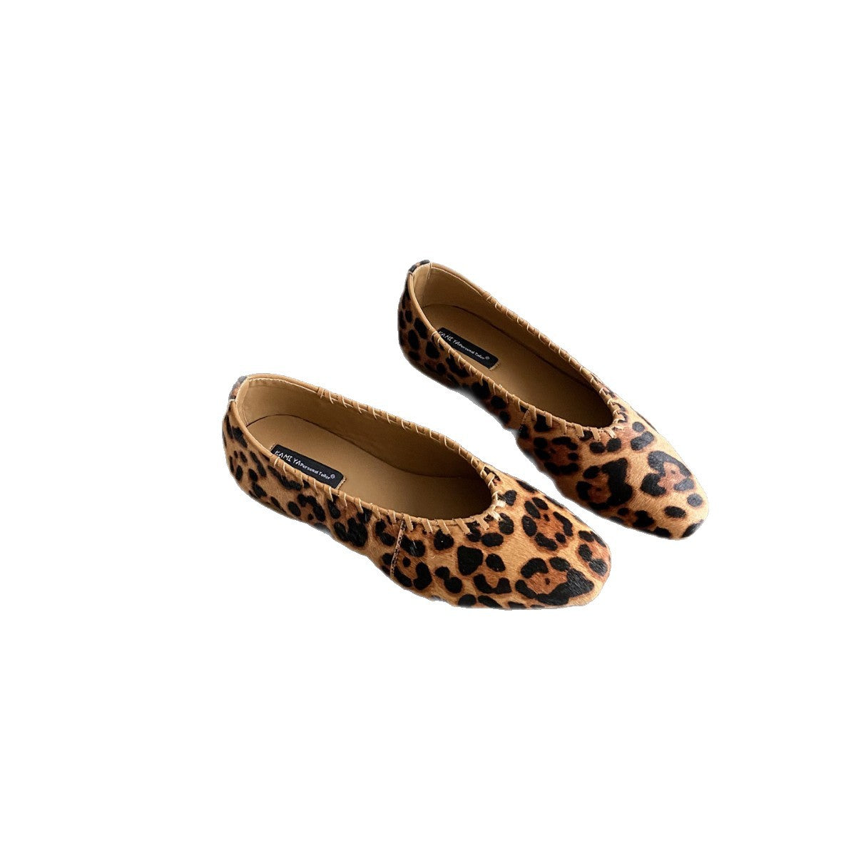 Women's Korean Style French Vintage Leopard Print Flat Temperament Slip-on Soft Women's Fashion Shoes