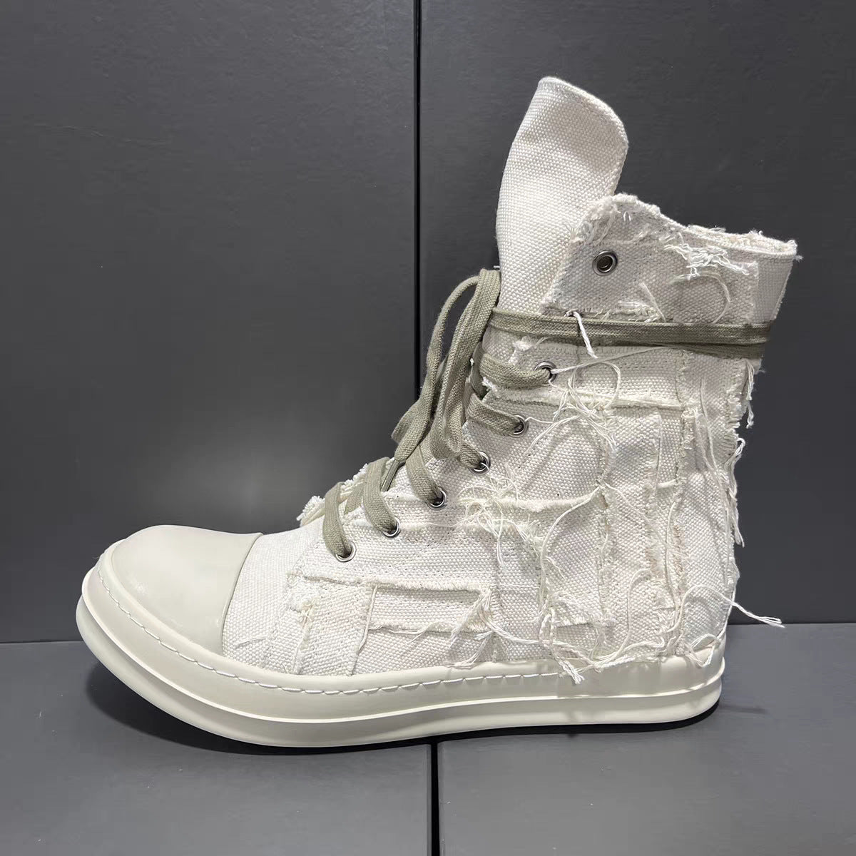 Men's Tassel Beggar Trendy Cool Platform Black Men's Canvas Shoes