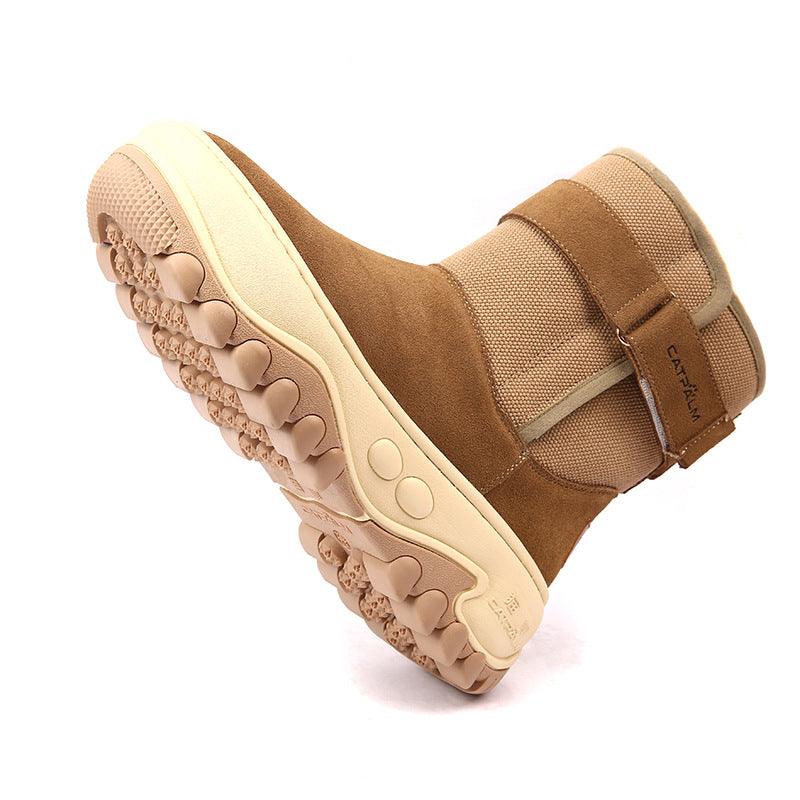 Women's Fur Integrated Fleece-lined Thickened Short Cotton Boots
