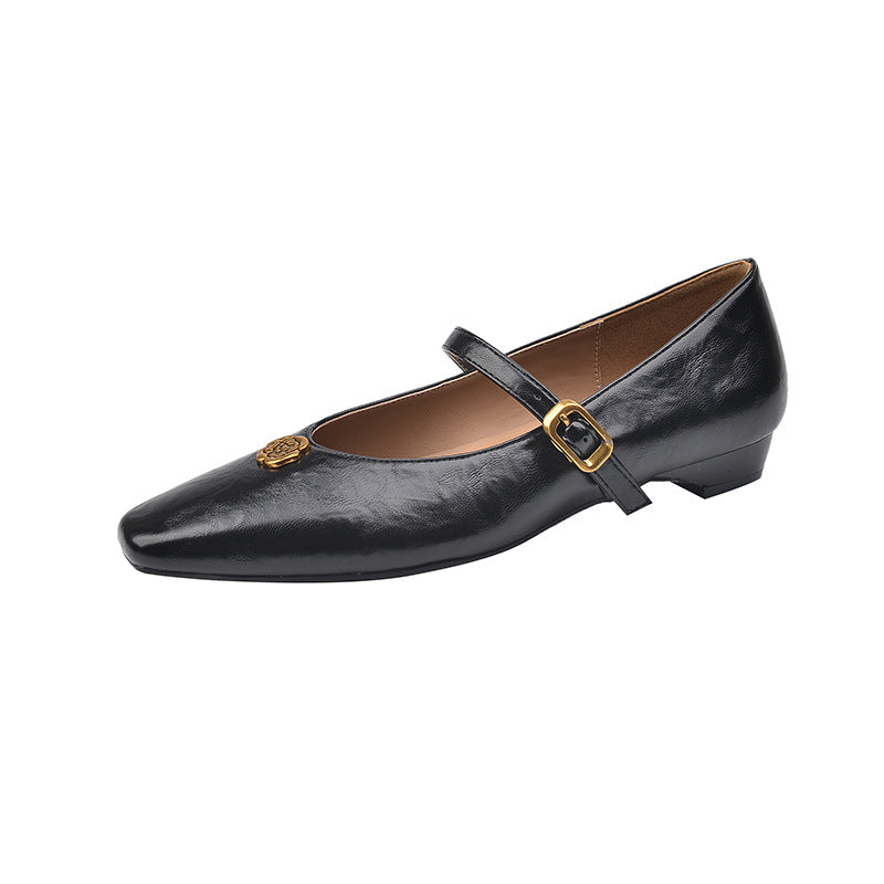 Women's Camellia Metal Buckle Strap Mary Jane Women's Shoes