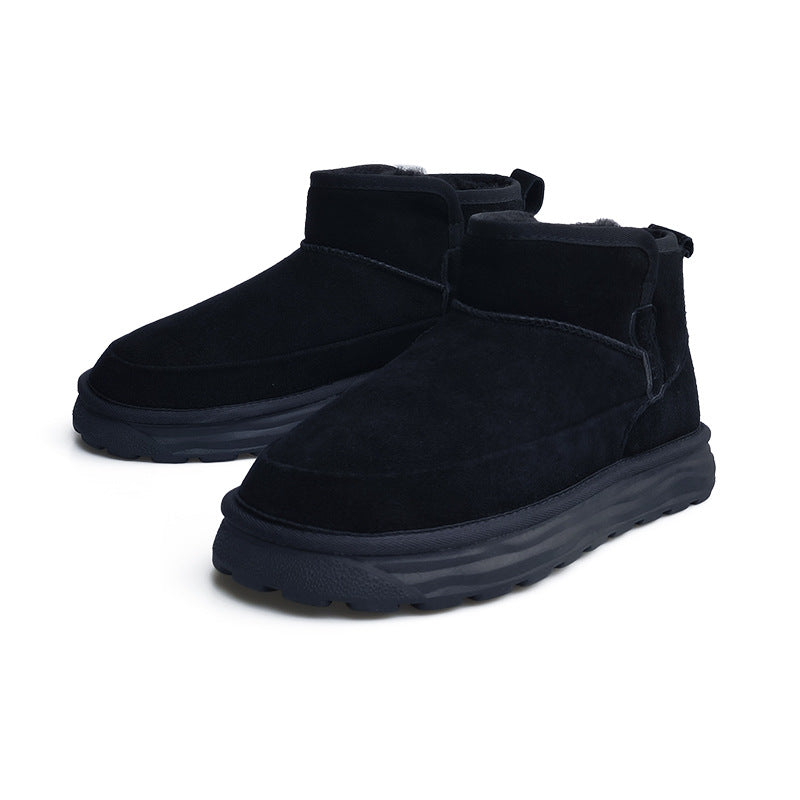 Men's Winter Fleece-lined Thickened Slip-on Big Cotton Warm Snow Boots