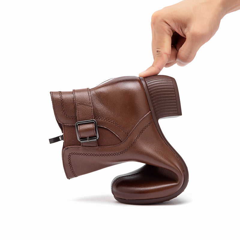 Women's Retro Ankle Soft Bottom Elegant Edge Boots