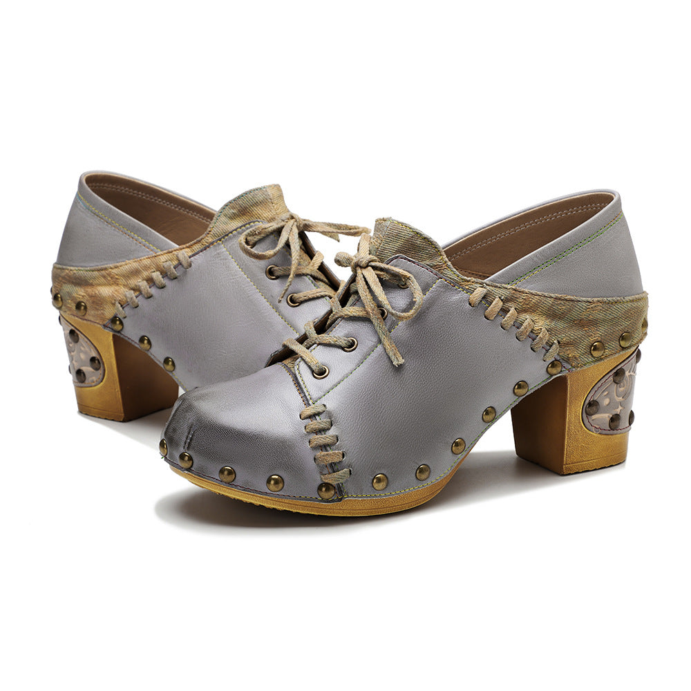 Hand-rub Color Street Style Fashion Stitching Women's Shoes