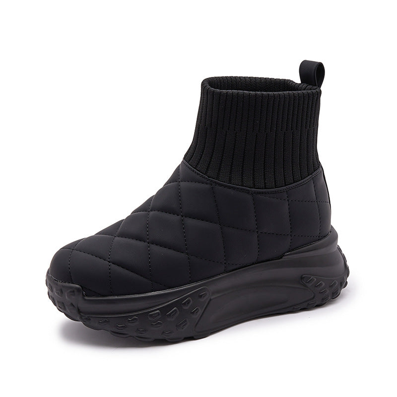 Women's Height Increasing Insole Cotton Fleece-lined Platform Snow Boots