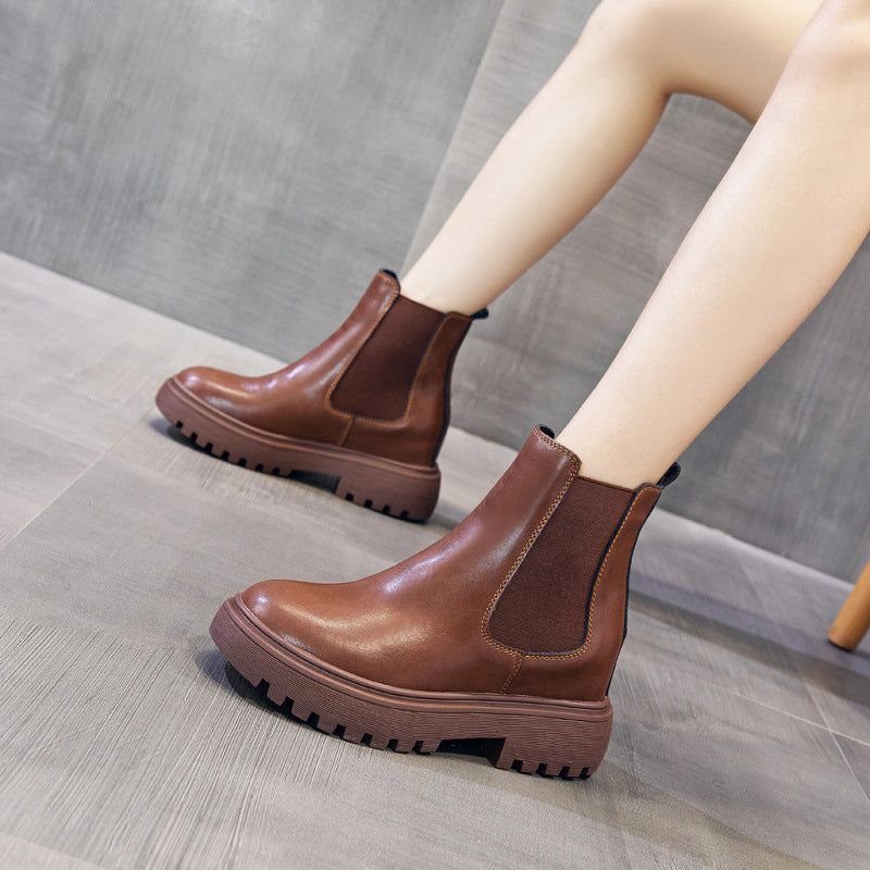 Women's Single Chelsea Ankle Small Size Height Boots