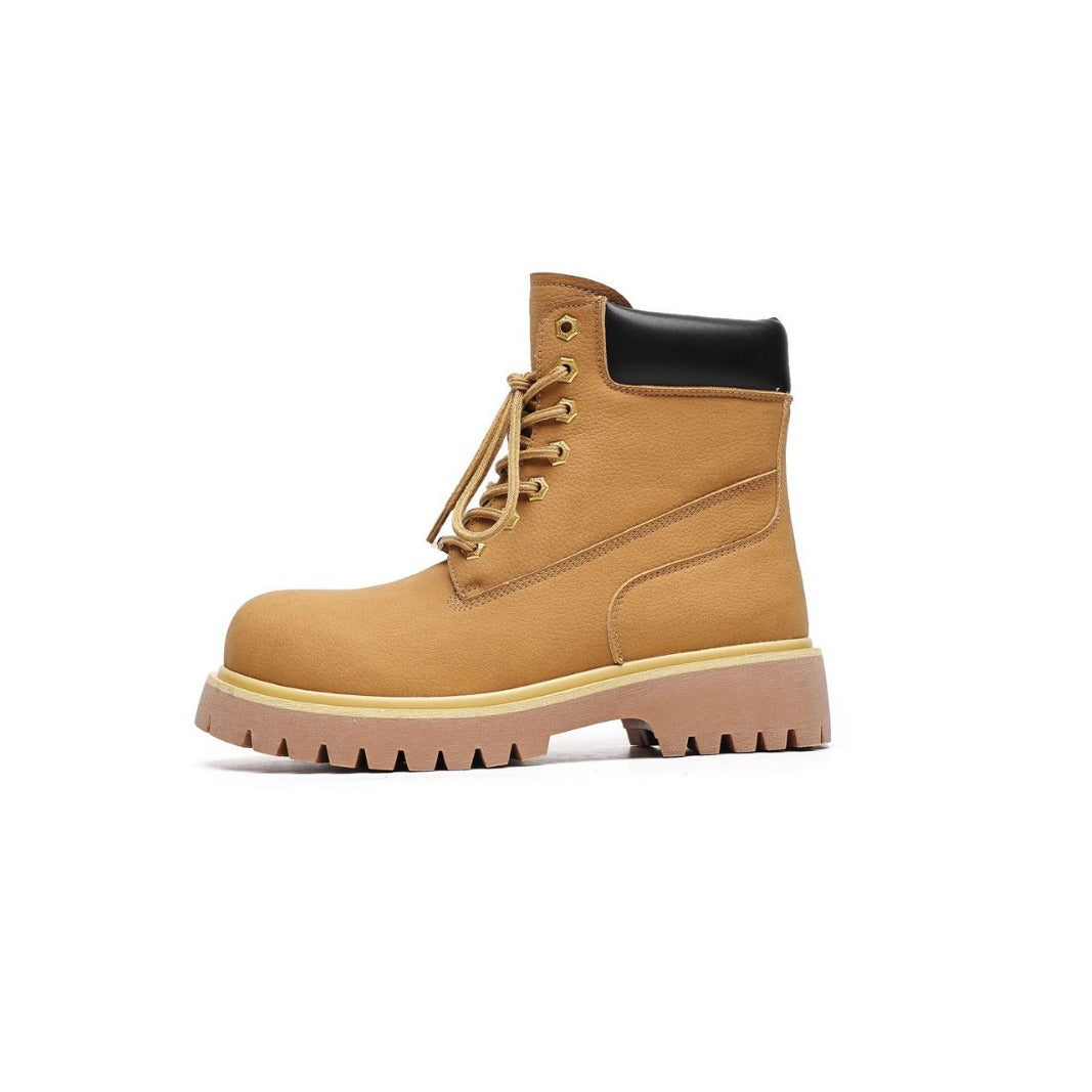 Men's Style Retro Platform Height Increasing Worker Boots