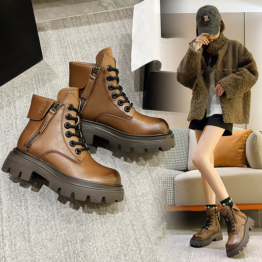 Platform Martin Female Winter Fleece-lined Fashion Boots