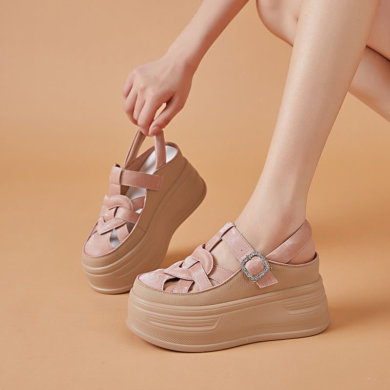 Women's Height Increasing Insole Breathable Versatile Campus Casual Shoes