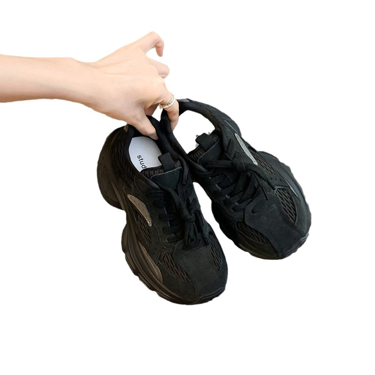 Version Grape Mom Sports Style Color Matching Lace Sneakers