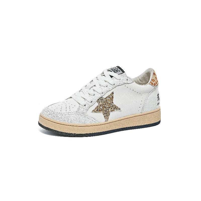 Women's Spring White Platform Sports Star Pattern Casual Shoes