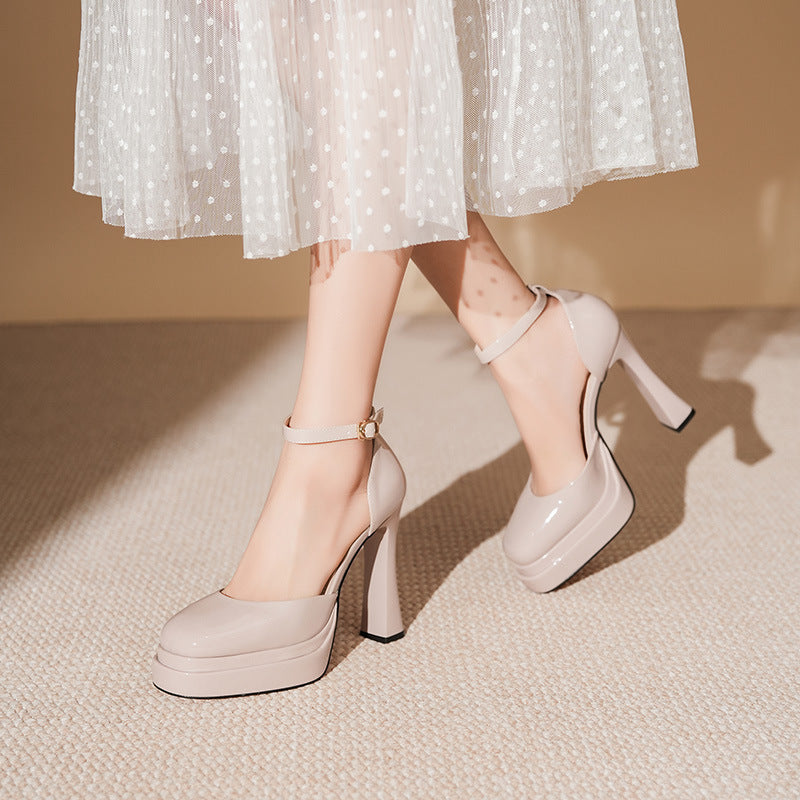 Women's Mary Jane High Wedding Waterproof Platform Heels