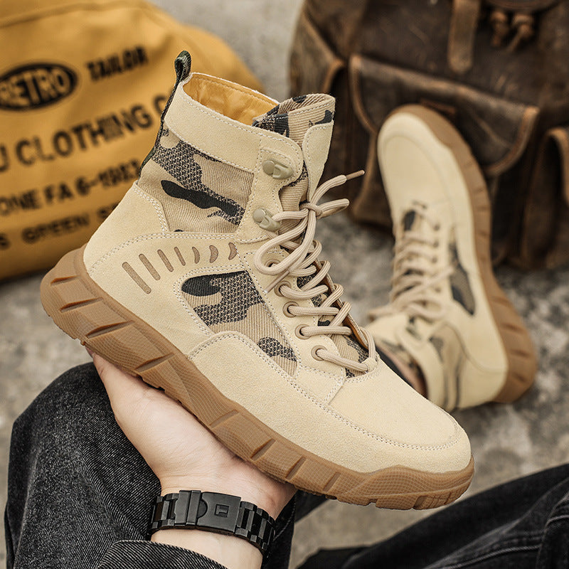 Men's Oversized Short Desert Outdoor Windproof Worker Boots