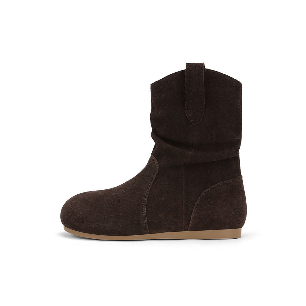 Island Warm With Veet Pleated Pile Style Boots