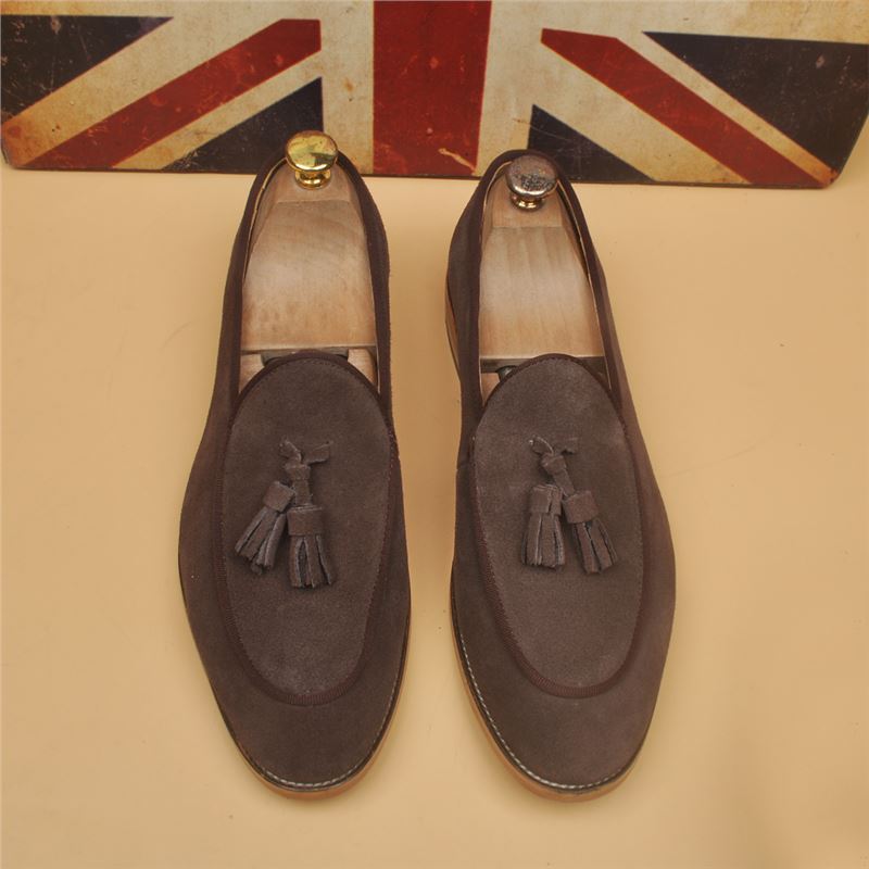 Men's Fashion Slip-on Breathable British Cowhide Height Increasing Insole Men's Business Leather Shoes