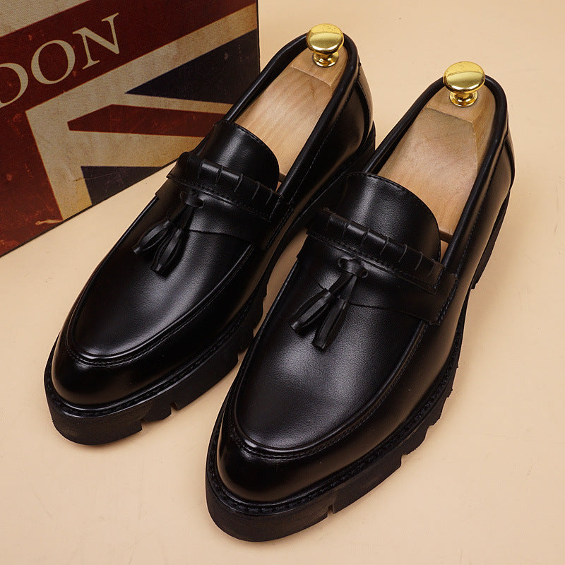 Men's Platform Height Increasing Insole Trendy Korean Men's Business Leather Shoes