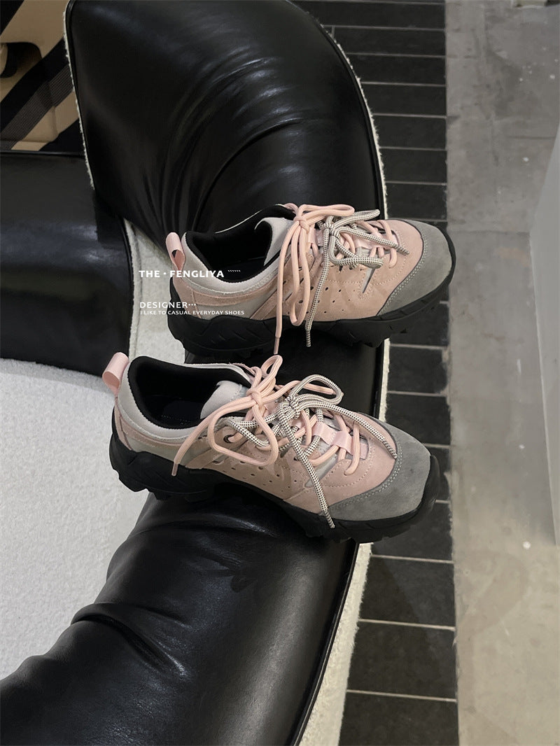 Women's Multicolor Autumn Platform Outdoor Hiking Leisure Casual Shoes