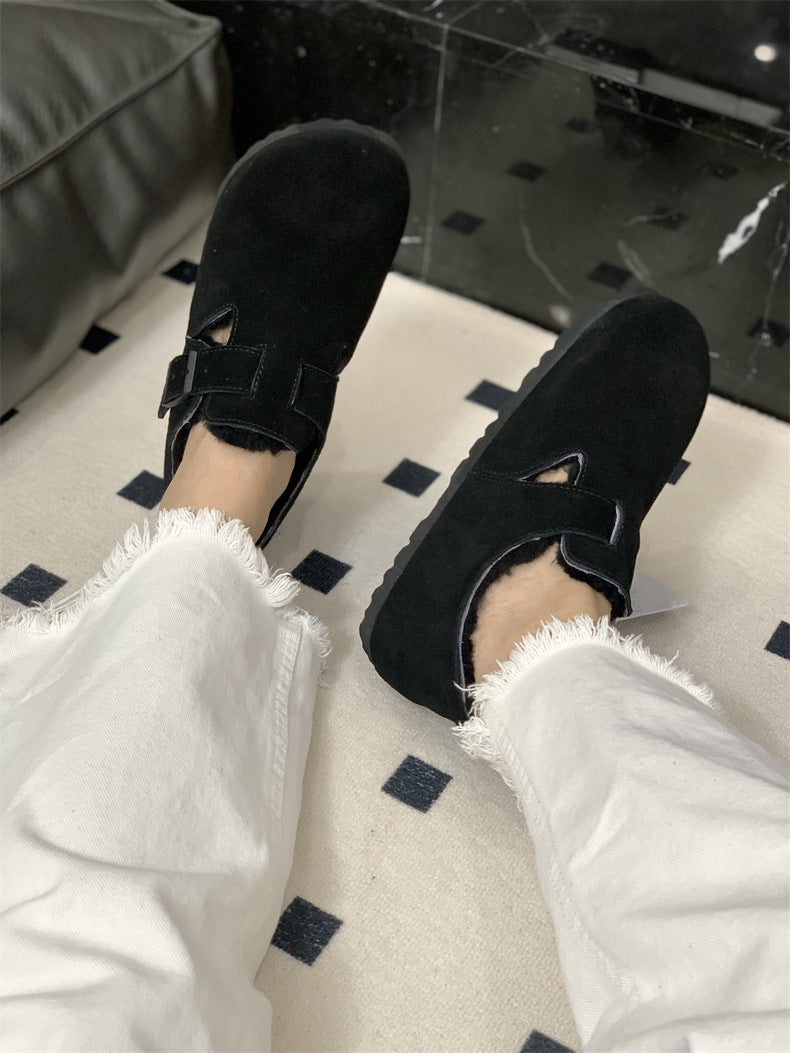 Women's & Men's Slip-on Genuine Wool Lining Warm With Women's Shoes