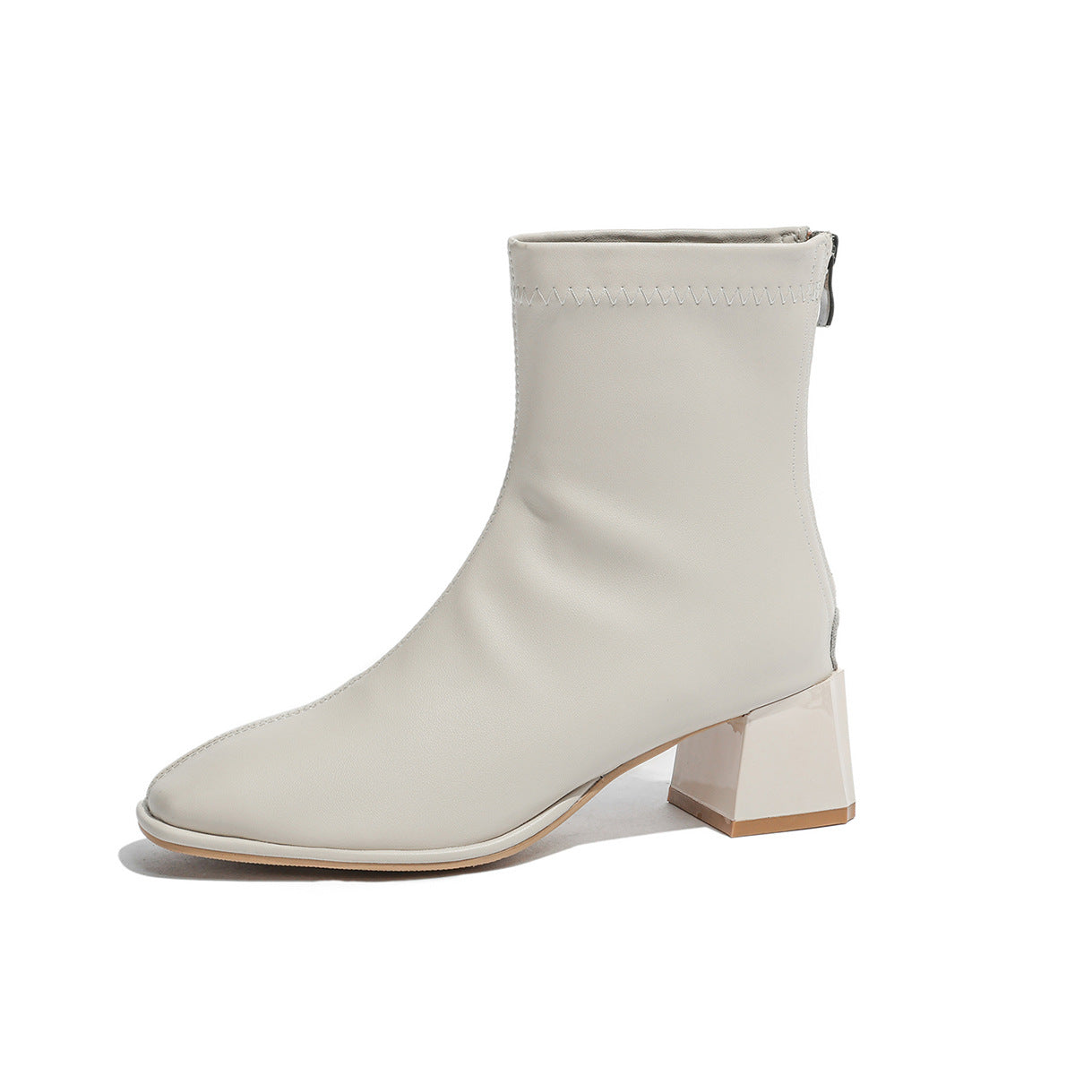 Skinny Martin Square Toe Ankle Chunky Boots