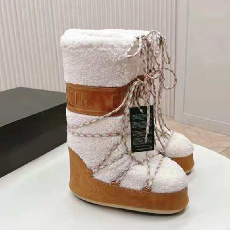 Women's Winter Thick Warm Sleeve Cotton Strap Snow Boots