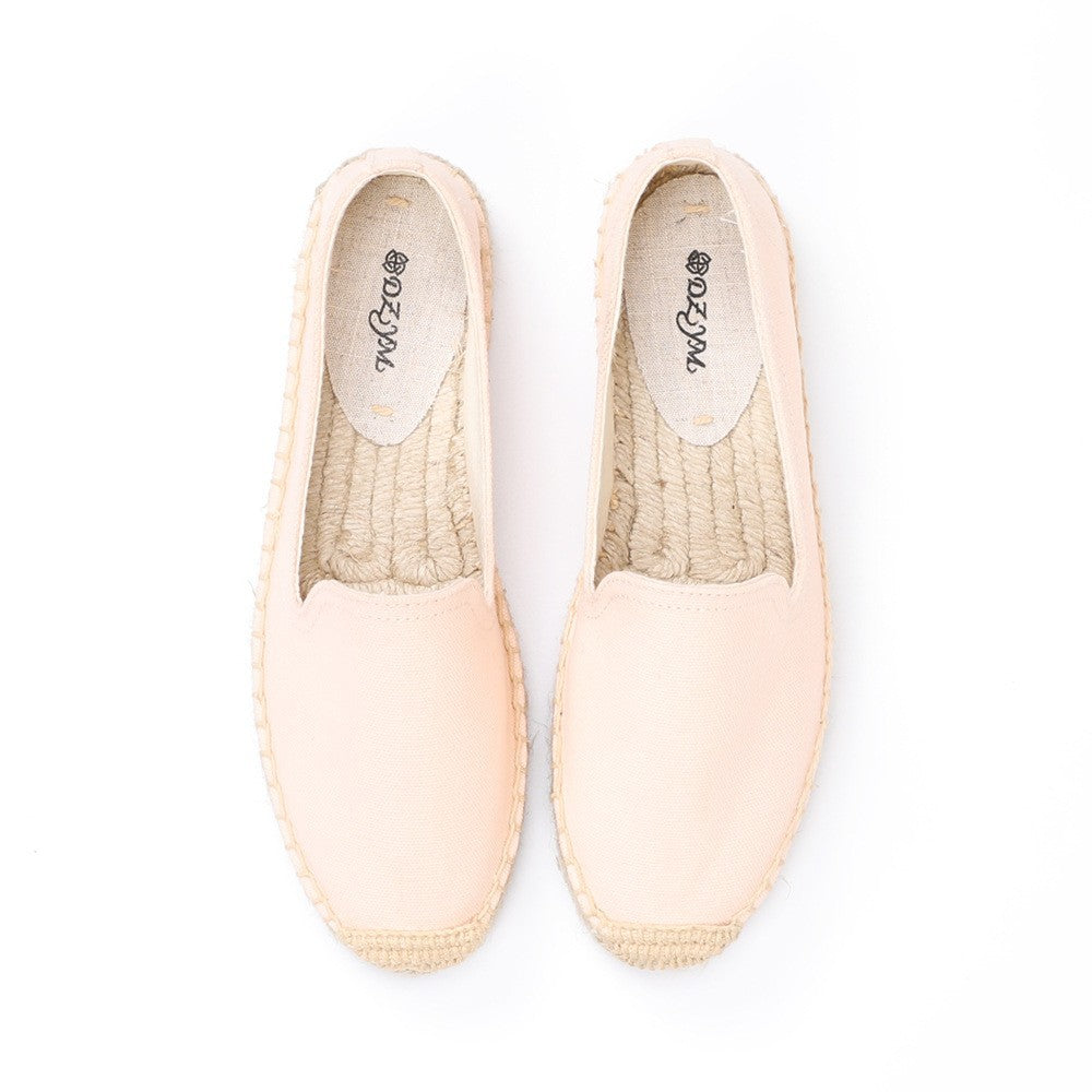 Women's Color Retro Linen Fisherman Breathable One Loafers
