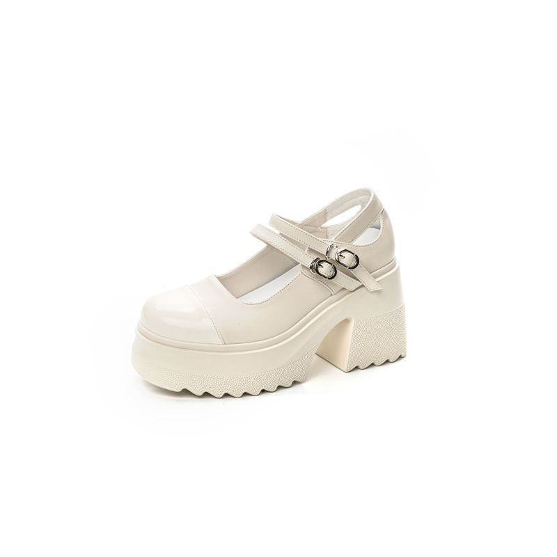 Mary Jane Platform Thick High Low-cut Little Heels