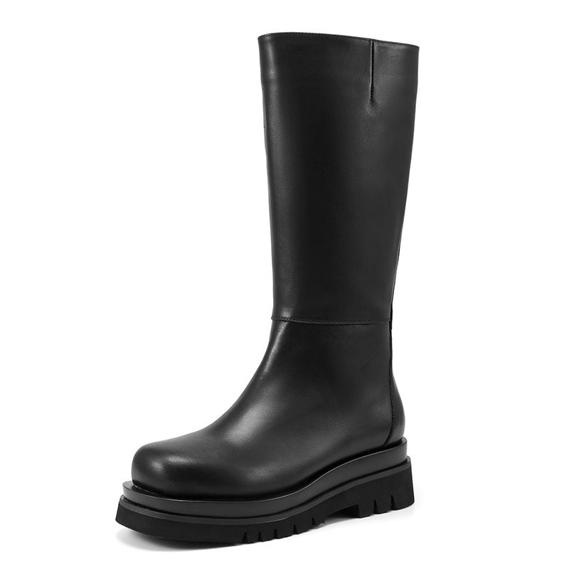 Men's Chelsea Platform First Layer Cowhide Boots
