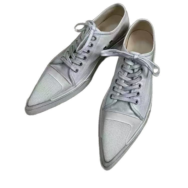 Women's Design Height Increasing Insole Summer Lace Board Canvas Shoes
