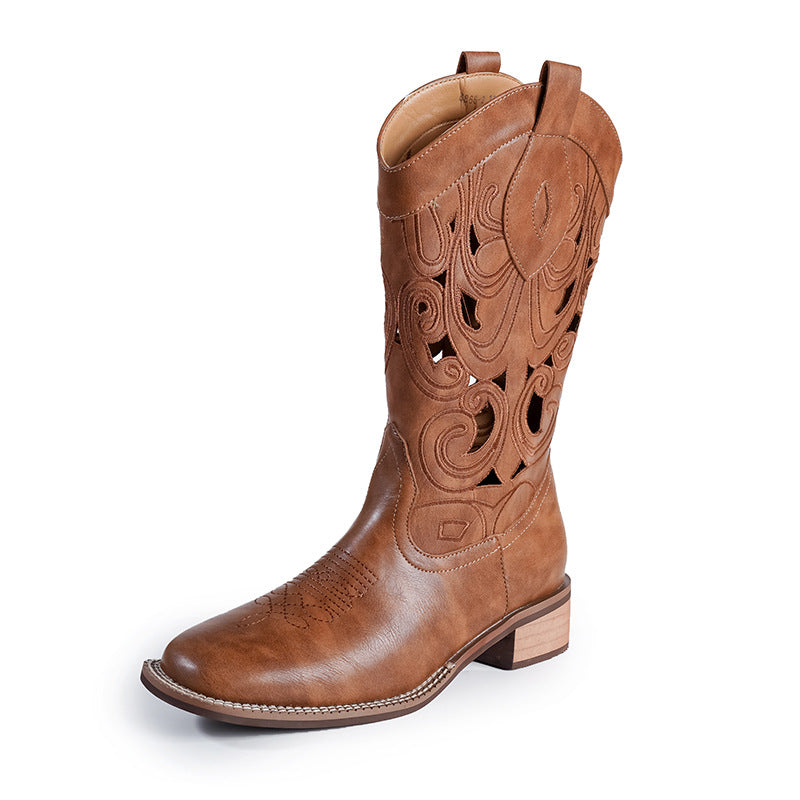 Out Western Cowboy Female Square Toe V Boots