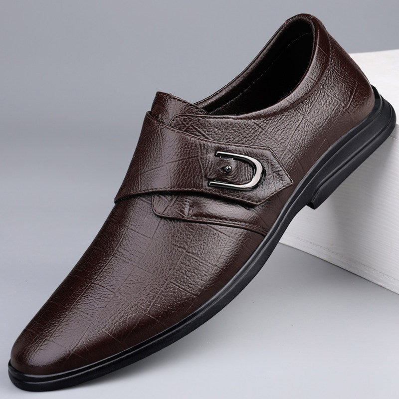 Men's Business Formal Wear Autumn Breathable British Korean Round Toe Groom Men's Casual Leather Shoes