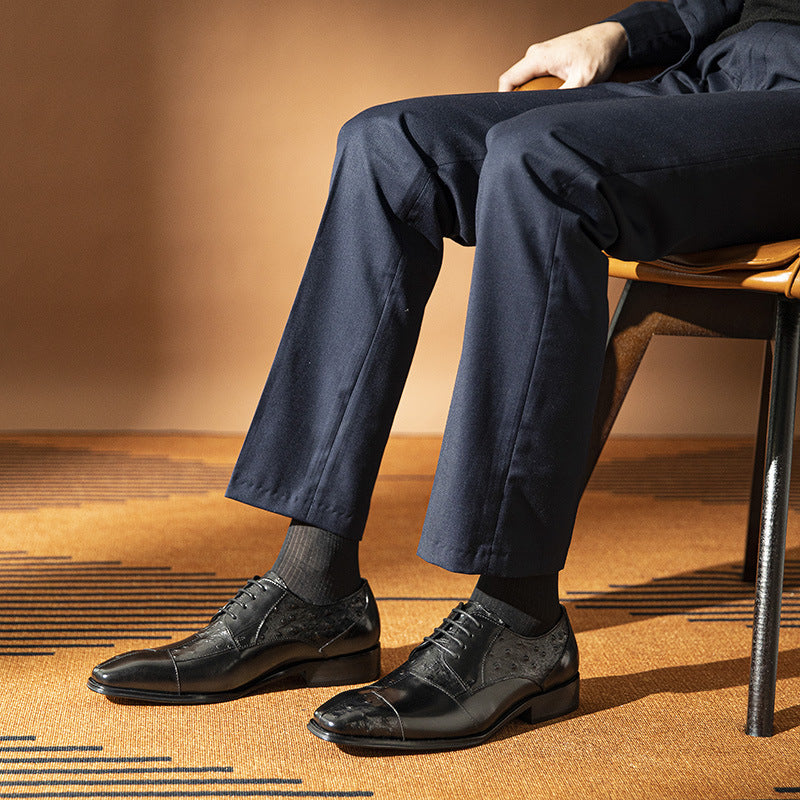 Men's Hours British Style Handmade Business Formal Wear Leather Shoes