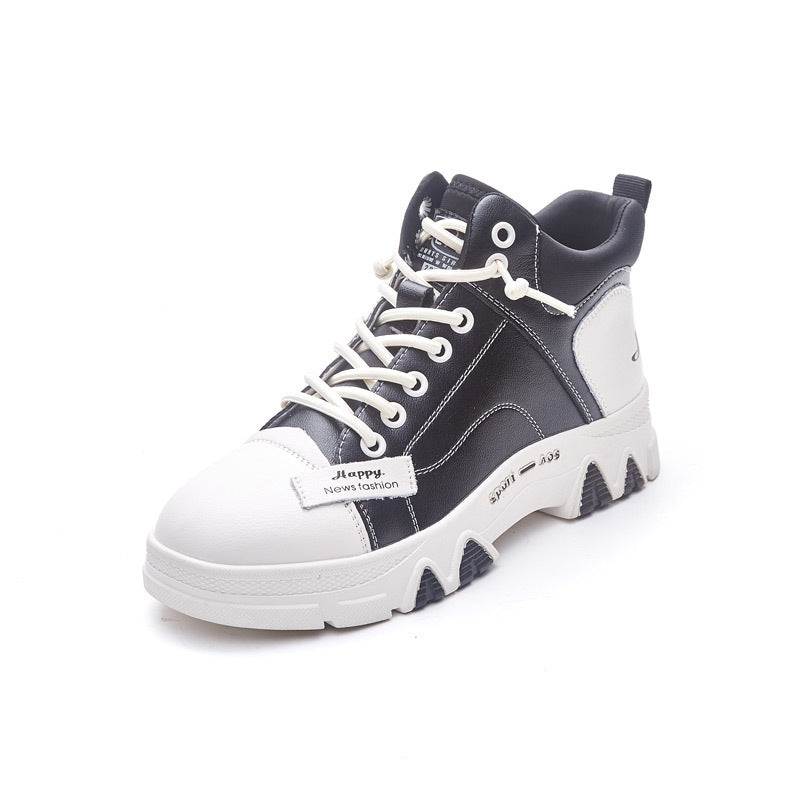 Women's Fleece Martin Single Sports Dad White Boots