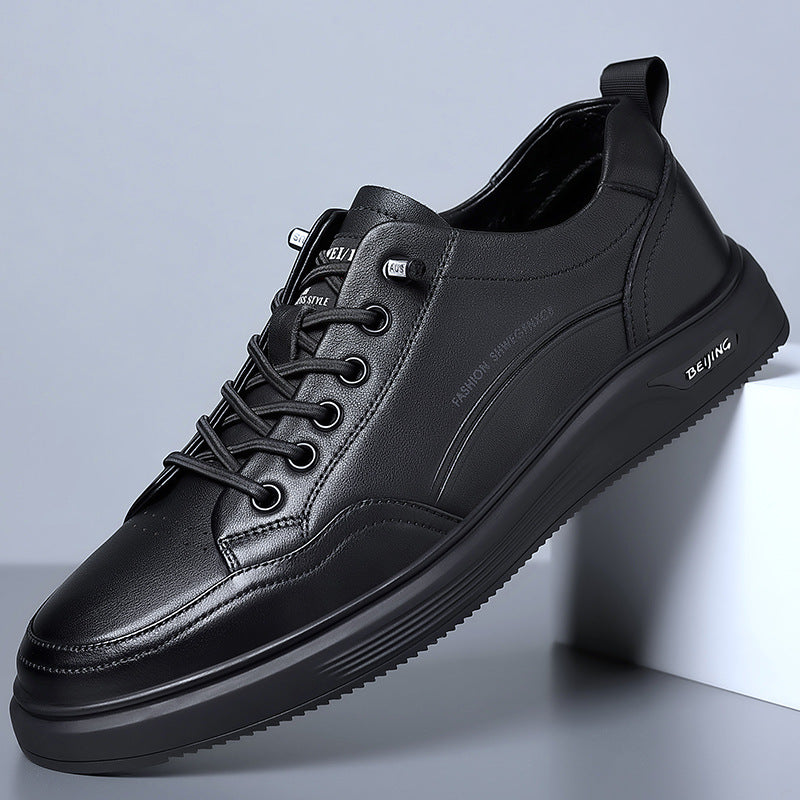 Men's Layer Cowhide Board Genuine Live Streaming Sneakers