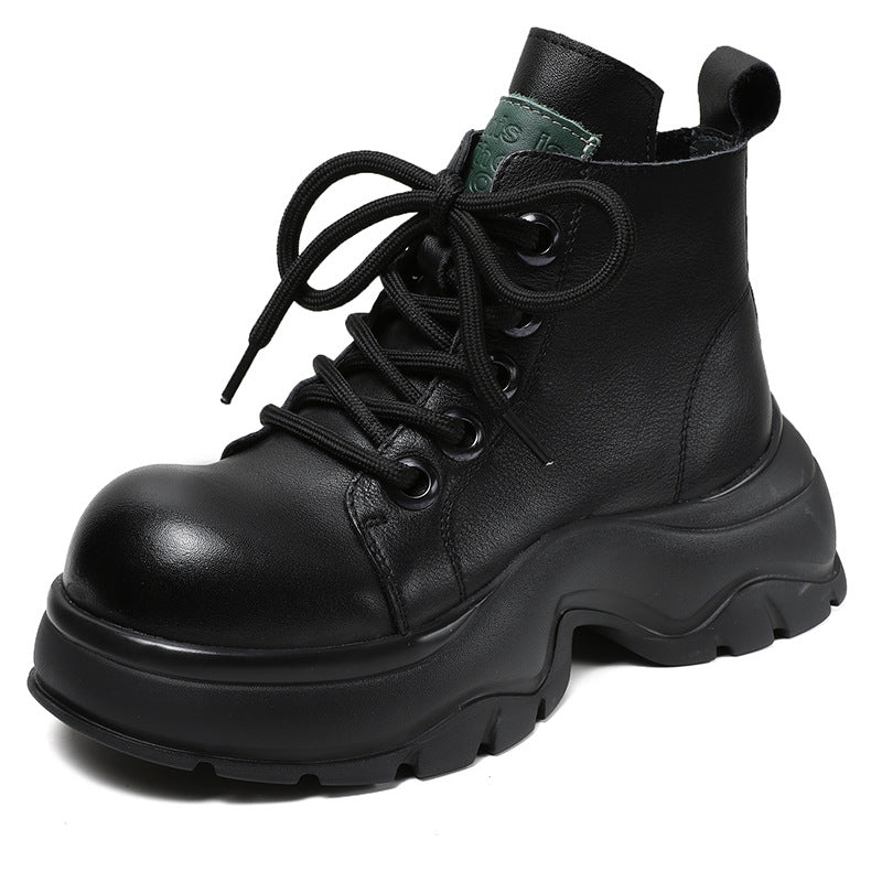 Women's Retro Ankle Thick-soled Big Toe British Martin First Boots