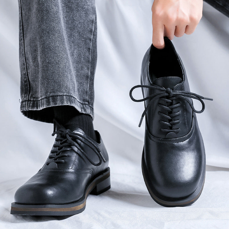 Women's & Men's Platform For British Commuter Business Formal Leather Shoes