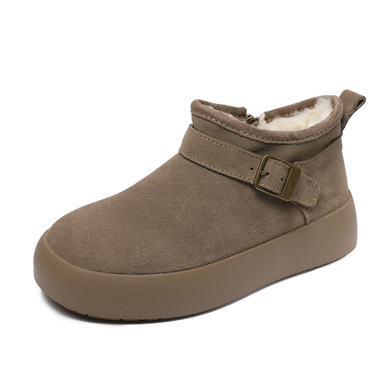 Women's Fleece-lined Thickened Warm Slugged Bottom Muffin Snow Boots