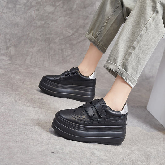 Women's & Men's Platform Velcro Spring Black Trendy Small Women's Shoes