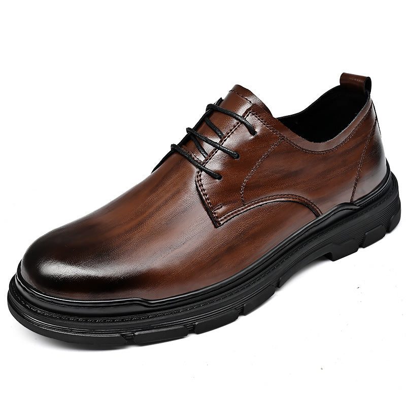 Men's Plus Size Height Increasing Insole Business Cowhide Formal Leather Shoes