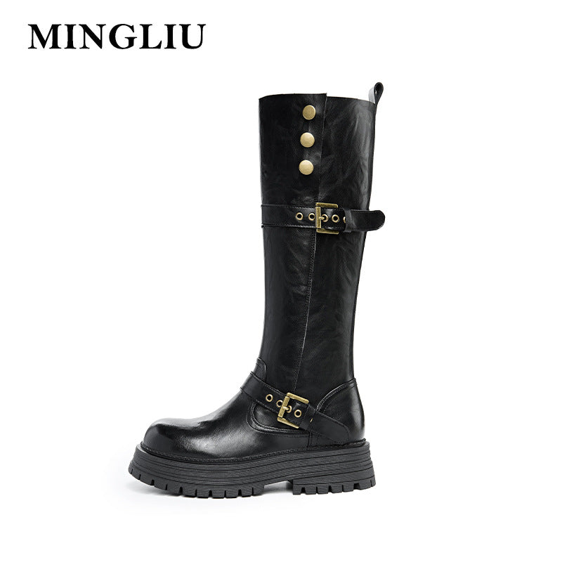 Knight Female Winter Skinny British Style Boots
