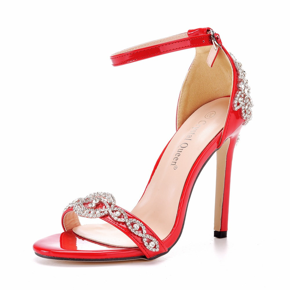 Women's Bridal Stiletto Black Bright Skin High Women's Shoes