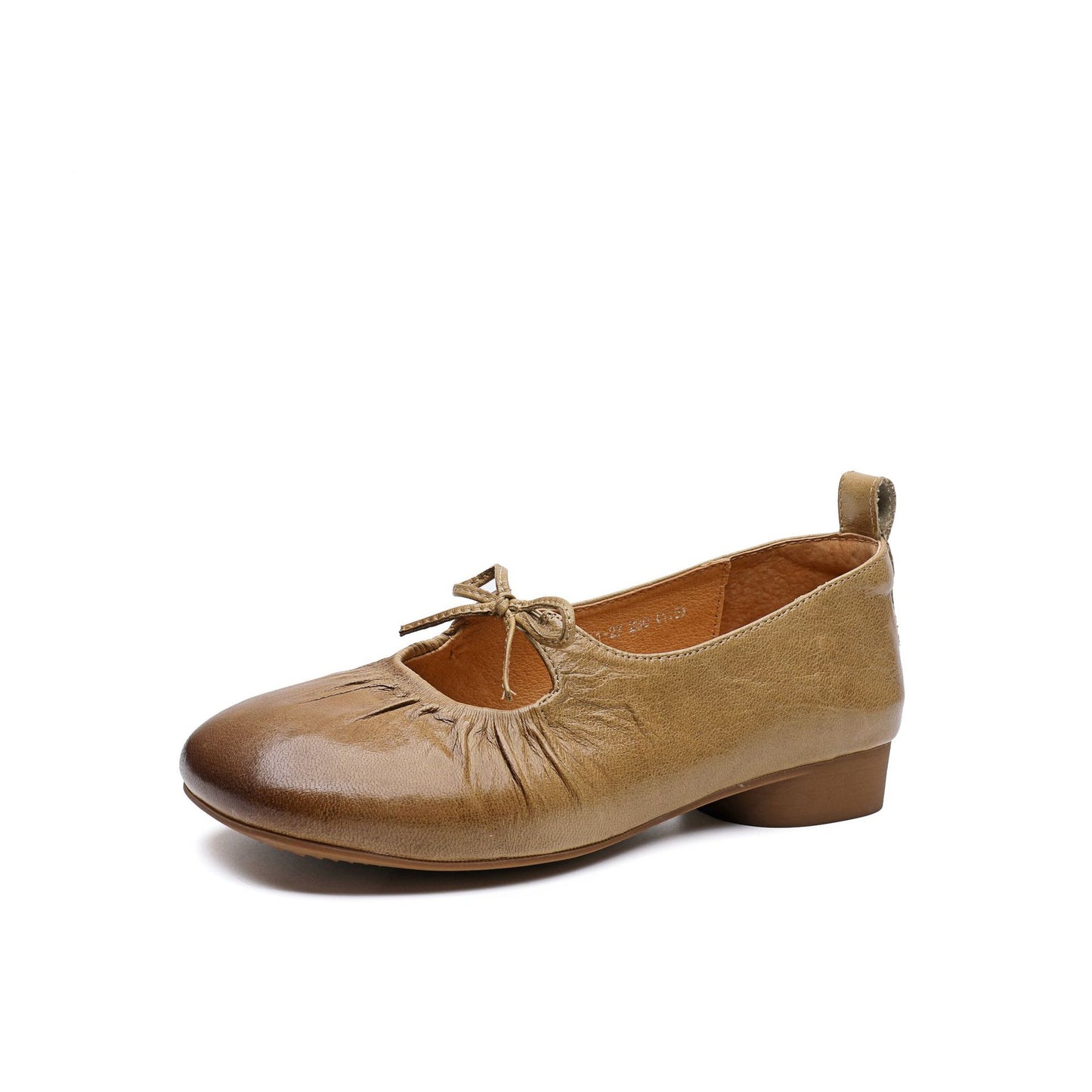 Women's Retro Mary Jane Round Toe Flat Shallow Mouth Pumps Authentic Heels